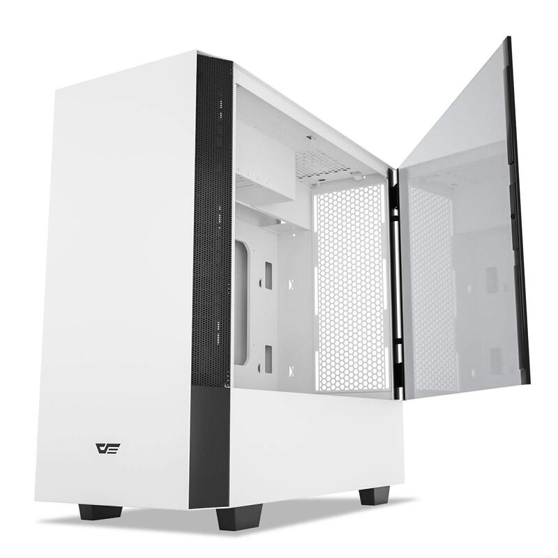 

Dark Flash V22 ATX Micro Mini White Mid Tower Computer Case Graphics Card Mount, White