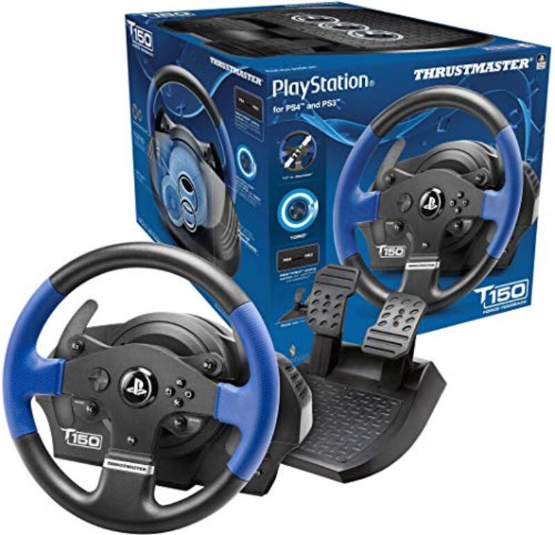 

Multiple Thrustmaster T150 Feedback Racing Wheel for PlayStation PS4, Black/Blue