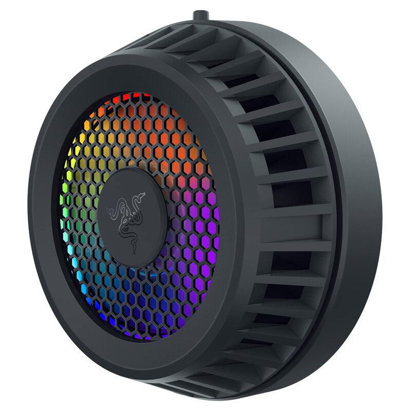 

Razer Phone Cooler Chroma iPhone 12 & 13 Series MagSafe Compatible Advanced Smartphone Cooling Technology 7-Blade Fan 12 RGB LEDs USB Type-C Power Cab