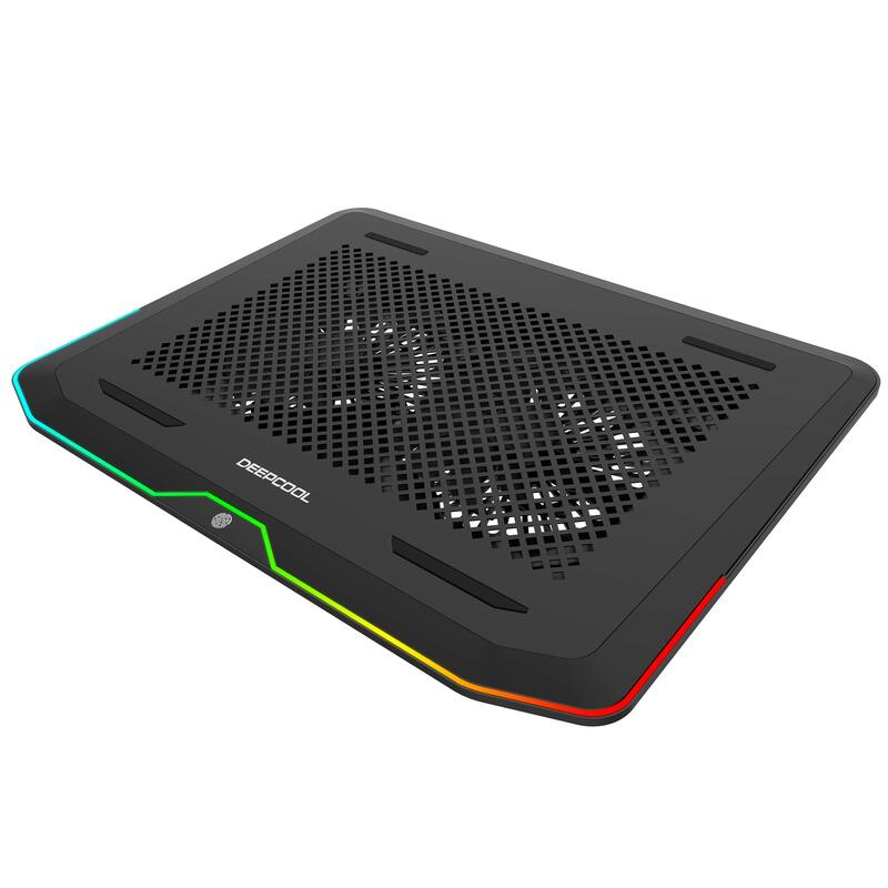 

Deep Cool N80 RGB Laptop Cooling Pad, 16.7 Million RGB Colors LED, Full Metal Panel, Two 140mm Fans, Two Adjustable Angels, Two USB 3.0, Capacitive To