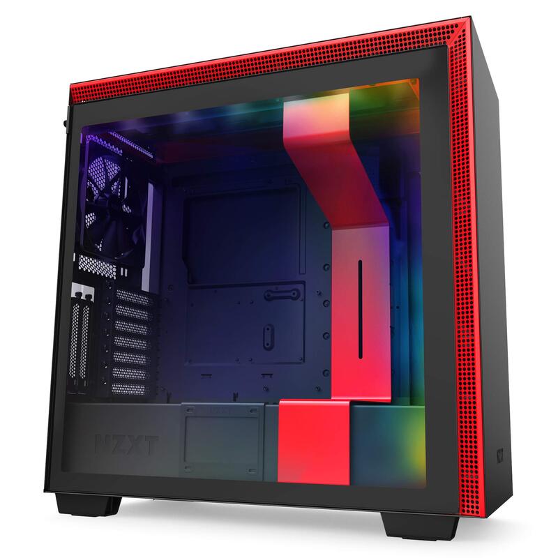

Nzxt H710I Atx Mid Tower Pc Gaming Case, Ca-H710I-Br, Black/Red