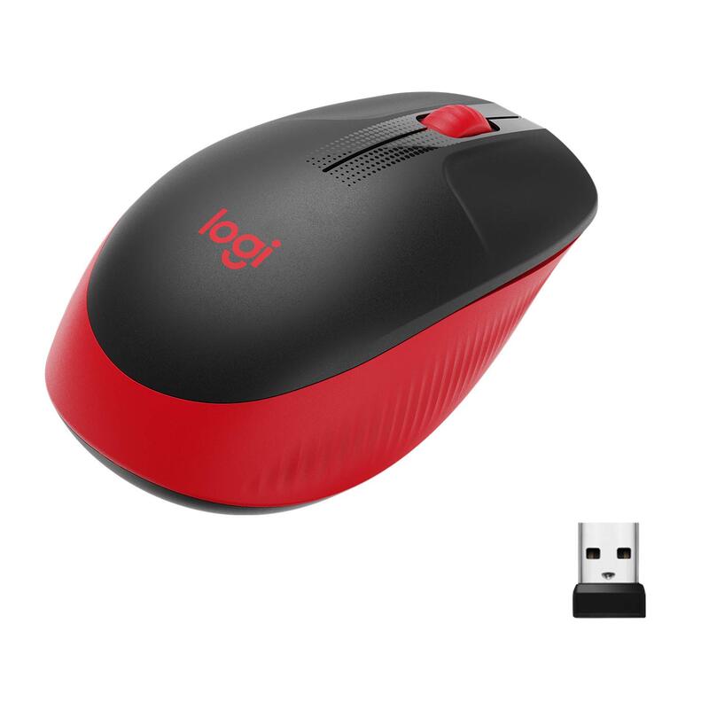 

Logitech M190 Wireless Optical Computers Mouse, Red