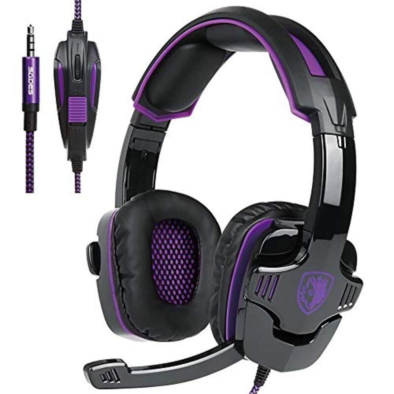 

Sades SA930 3.5mm Stereo Gaming Over Ear Headphones, Purple