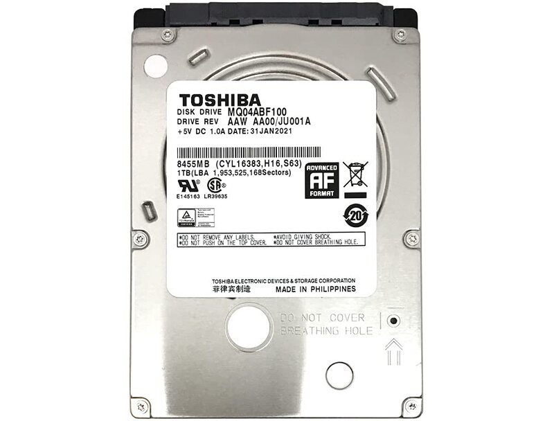 

Toshiba 1TB 5400RPM 128MB Cache SATA 6Gb/s 2.5in Internal Gaming PS3/PS4 Hard Drive, MQ04ABF100, Silver