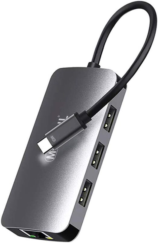 

Mowsil RJ45 GIGA USB C Hub 6-in-1 Type C to HDMI Usb Hubs, Grey