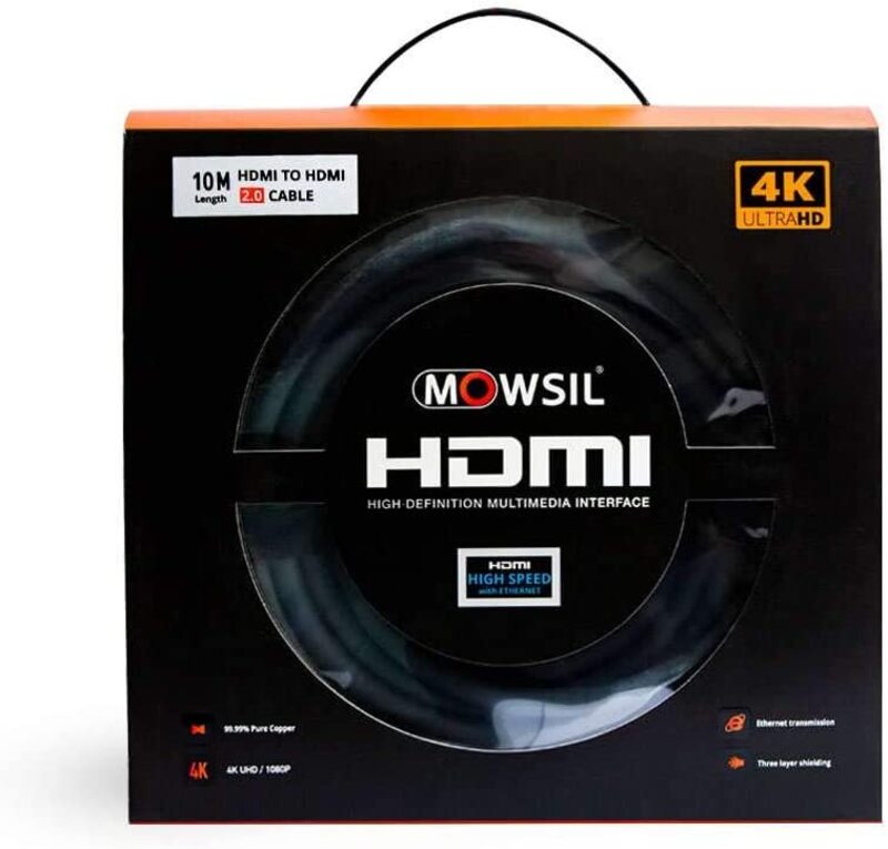 

Mowsil 10-Meter HDMI 4K Cable, HDMI to HDMI Cable, Black