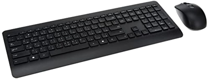 

Microsoft Wireless Desktop English and Arabic Keyboard with Mouse, PT3-00018, Black