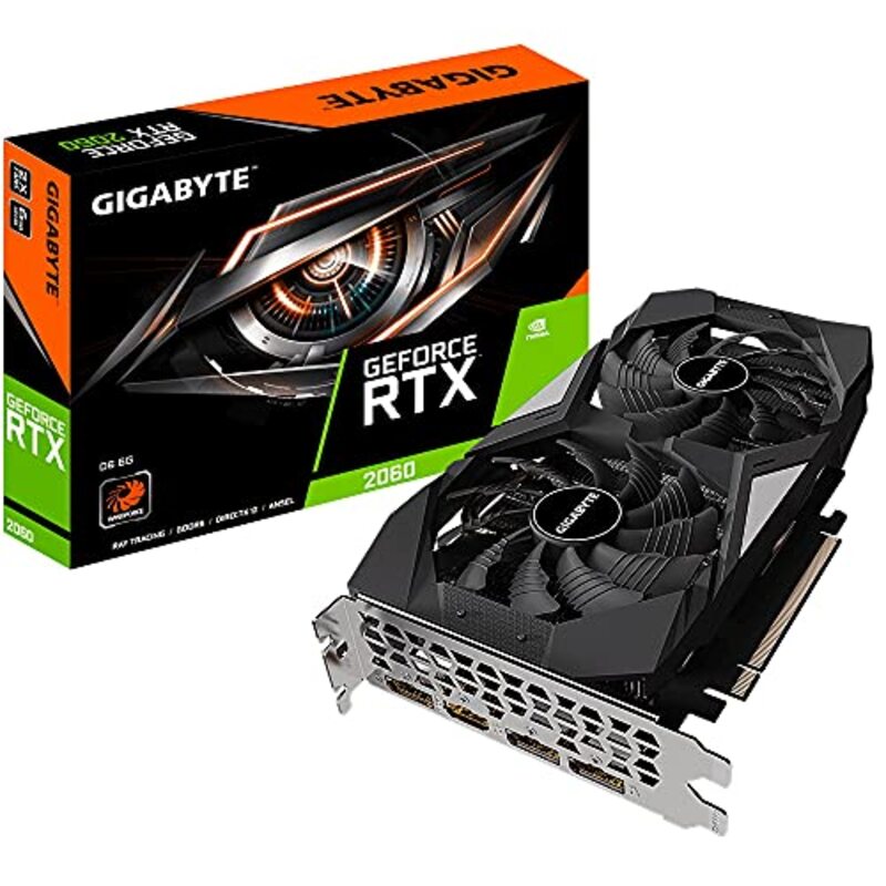 

Gigabyte GeForce RTX 2060 D6 6GB V2 Graphics Card, GV-N2060D6-6GD V2, Black