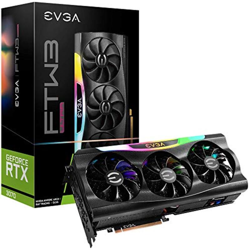 

Evga RTX 3070 Nvidia GeForce FTW3 Ultra Gaming Graphic Card, (iCX3 Technology, ARGB LED Lighting, Metallic Backplate, LHR), Multicolour