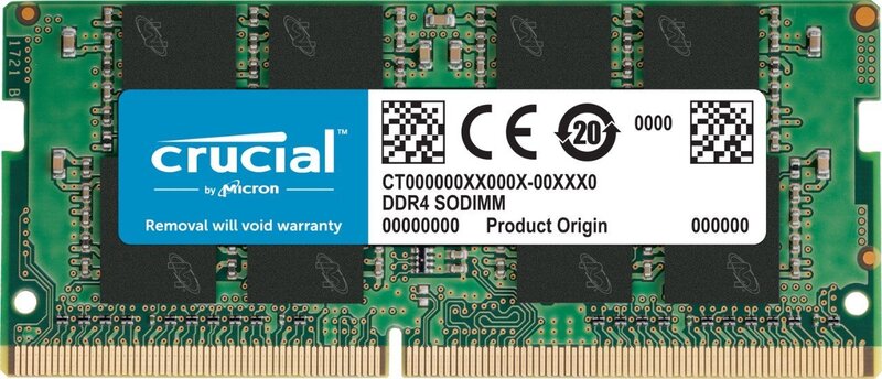

Crucial 8GB Single DDR4 2400 MT/s (PC4-19200) DR x8 SODIMM 260-Pin Memory, CT16G4SFD824A, Green