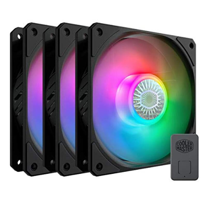 

Cooler Master 120 V2 ArGB 3 In 1 3-Pin Customizable Leds Air Balance Curve Blade Sealed Bearing 120mm Pwm Control & Liquid Radiator Fan, Black