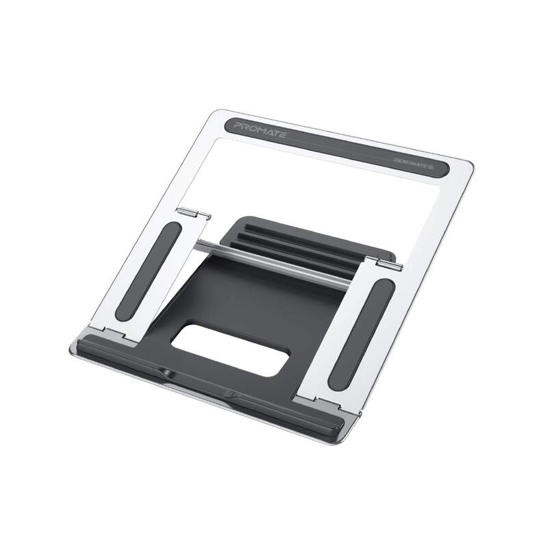 

Promate Ergonomic Aluminum Multi-Level Notebook Laptop Stand, Grey