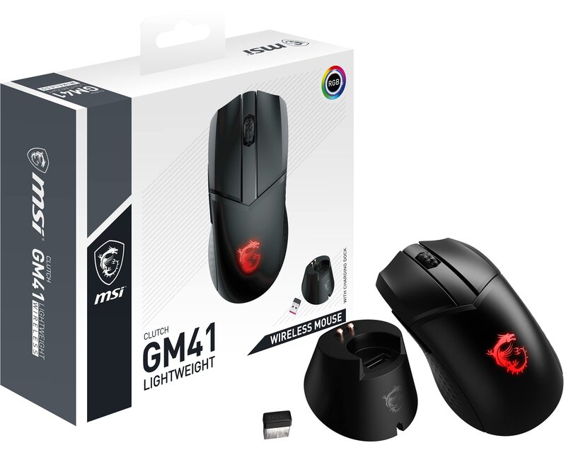 

Msi Clutch GM41 Wireless Gaming Mouse, Black