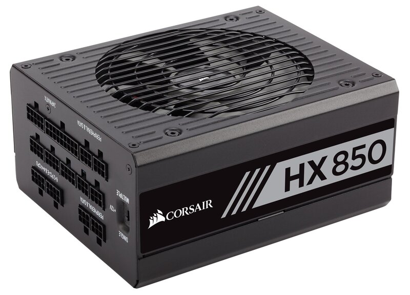 

Corsair HX850 Full Modular 80 Plus Platinum 135mm Fan ATX Power Supply Unit, 850W, CP-9020138-UK, Black