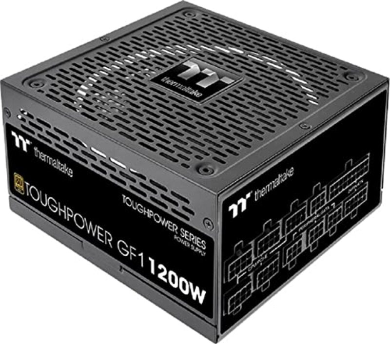 

Thermaltake Toughpower GF1 1200W Fully Modular Single Rail 100 A 140mm Fan Atx Power Supply, Black