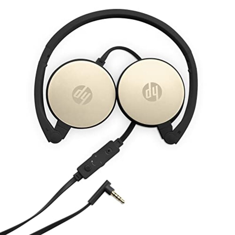

HP H2800 Wired Over-Ear Stereo Headset with Microphone, Black/Silk Gold