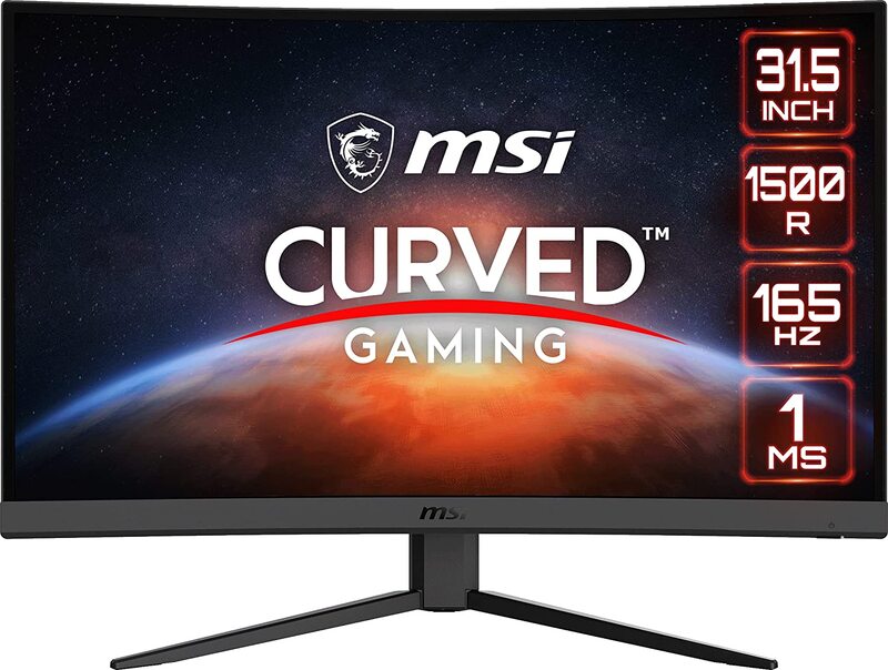 

Msi 32 Inch Optix QHD Curvature Gaming Monitor, 165Hz, G32CQ4, Black