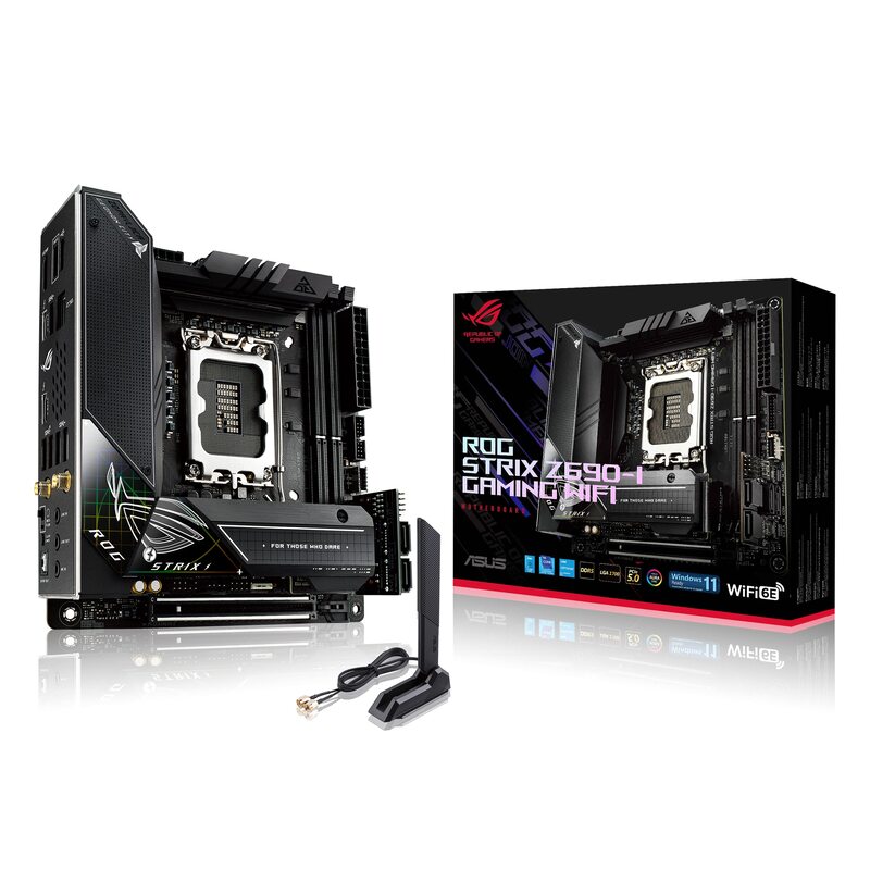 

Asus Rog Strix Z690-I Gaming WiFi 6E LGA 1700 Intel 12th Gen Mini-ITX Gaming Motherboard, Black