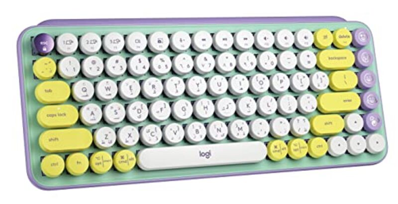 

Logitech Pop Keys Mechanical Wireless English and Arabic Keyboard with Customizable Emoji Keys, Multicolour