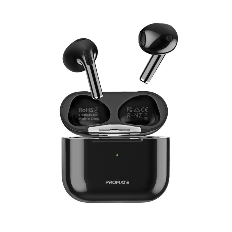 

Promate High Fidelity True Wireless/Bluetooth In-Ear Earphones with Mic, Black