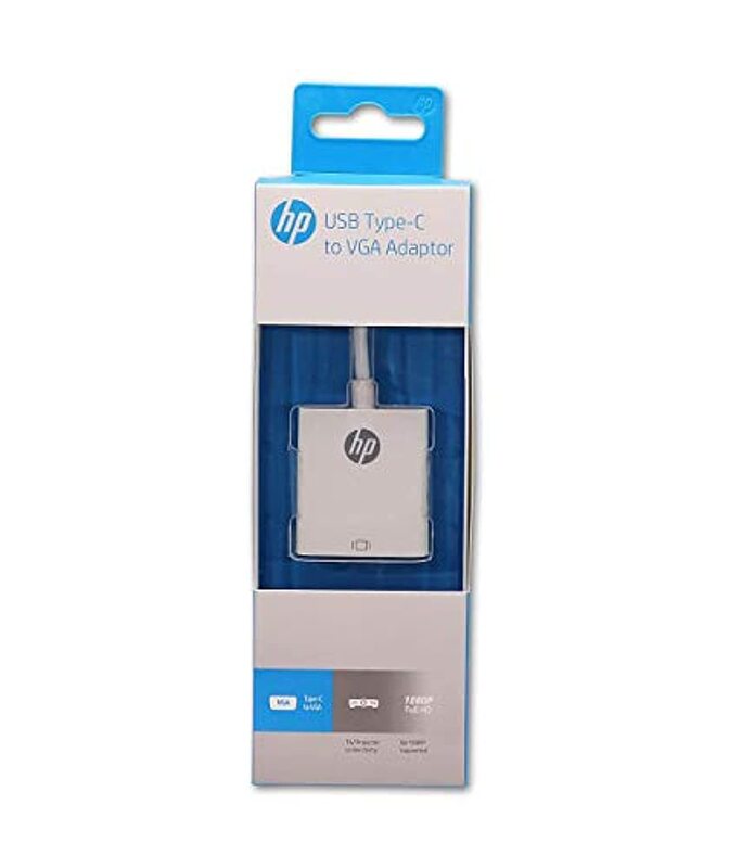 

HP USB-C Adapter, USB-C to VGA Display for Laptop, Notebooks, White