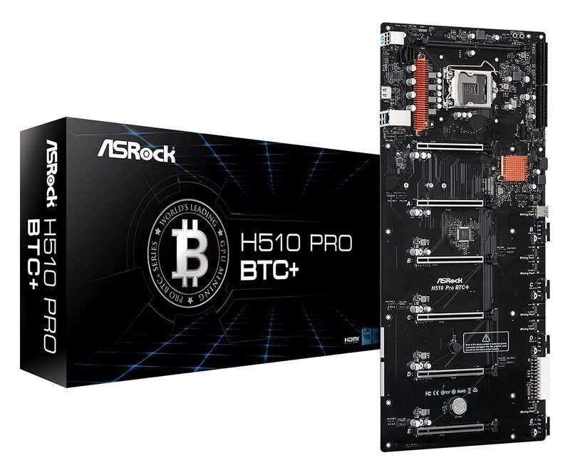 

ASRock H510 PRO BTC+ LGA1200 1DDR4 Motherboard