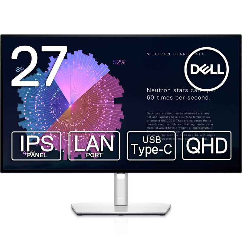 

Dell 27-inch UltraSharp USB-C QHD Monitor, 60Hz, U2722DE, Silver