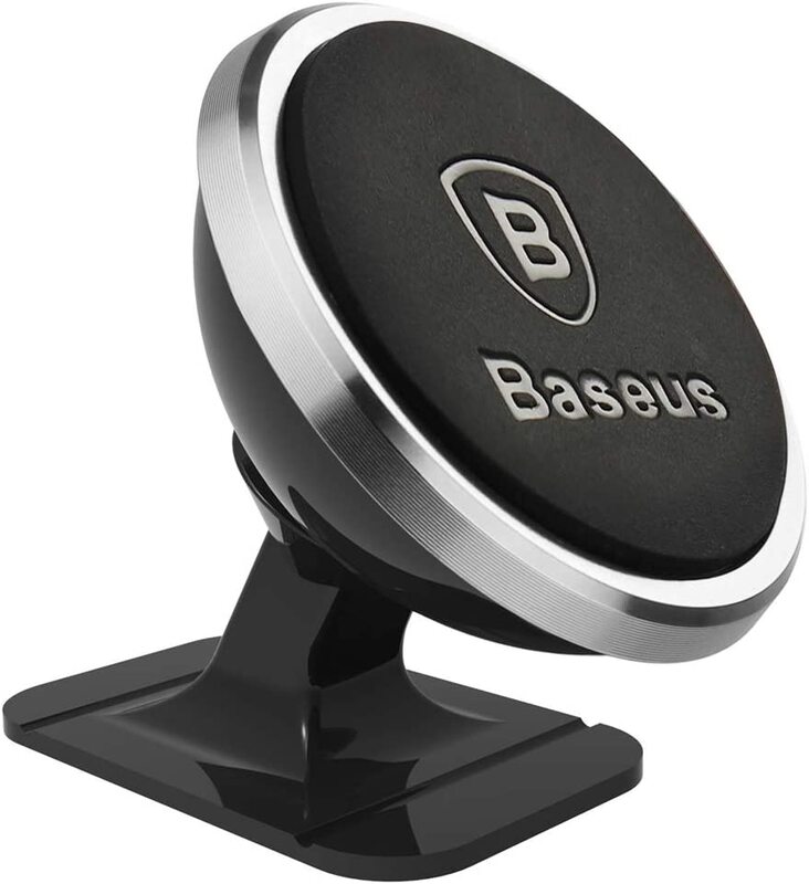 

Baseus 360-Degree Rotation Strong Magnetic Attraction Mount Holder For Smartphone, Silver/Black