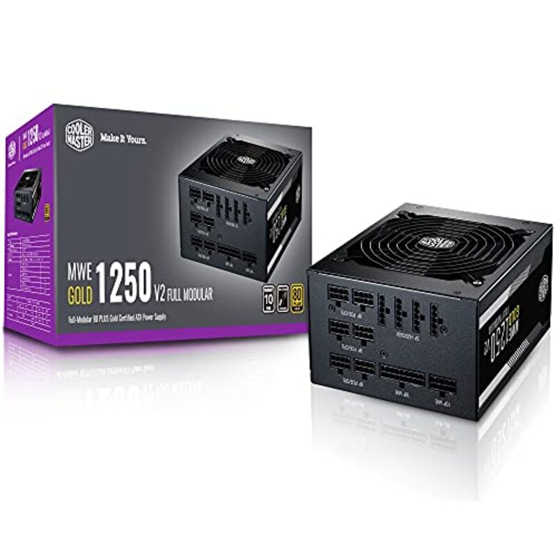 

Cooler Master 1250 V2 Fully Modular Power Supply, MPE-C501-AFCAG-US, Black