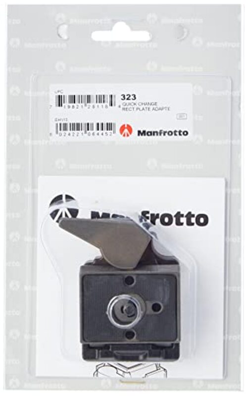 

Manfrotto 323 Quick Change Rectangular Plate Adaptor, Black