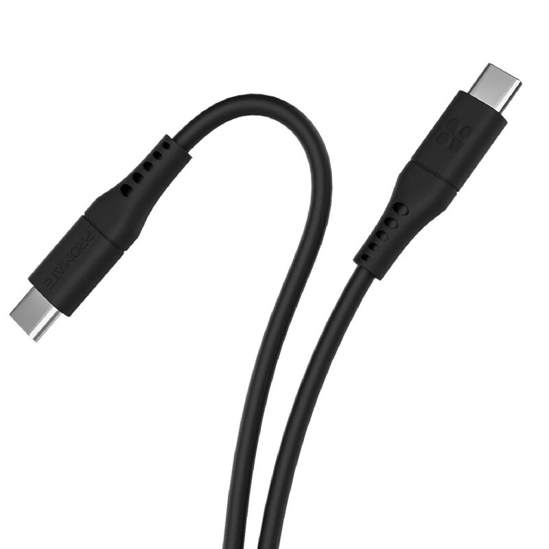 

Promate 1.2-Meter Anti-Tangle Silicone Cord USB-C Cable, USB-C to USB-C Cable for Galaxy S22, iPad Air, XPS 17, Black