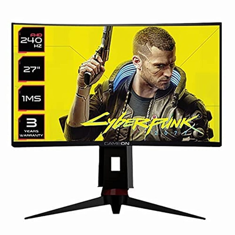 

Gameon 27-inch FHD Curved Gaming Monitor, 240Hz, Black