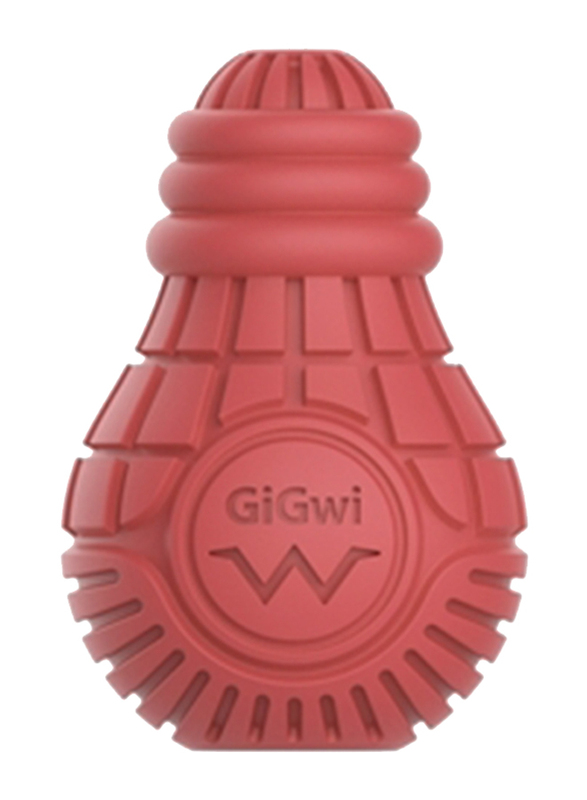 

Gigwi Bulb Rubber Treat Dispensing Dog Toy, Medium, Red
