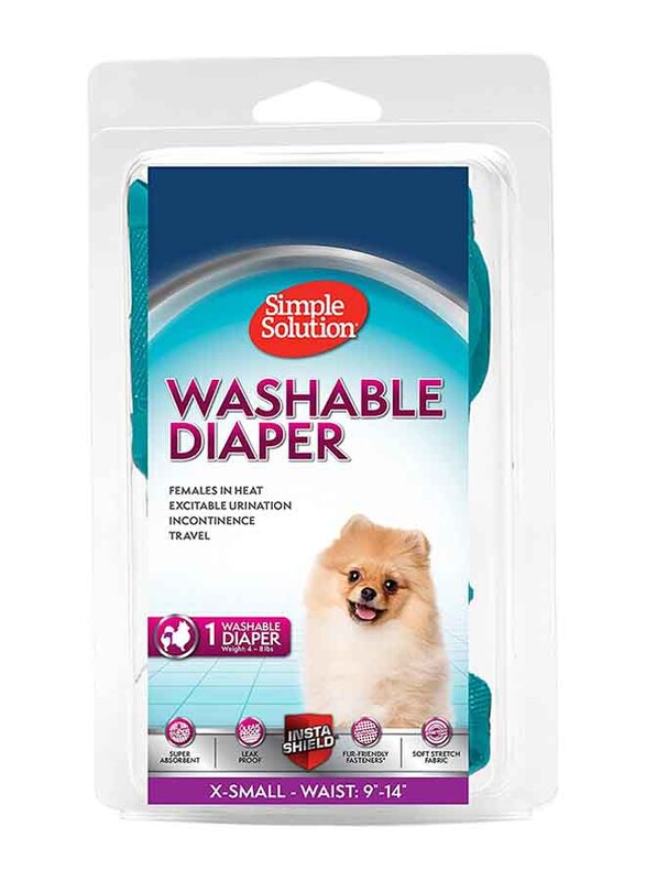 

Simple Solution Washable Female Dog Diaper, X-Small, Blue