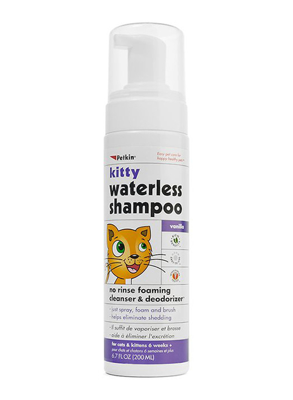 

Petkin 200ml Kitty Waterless Shampoo, White