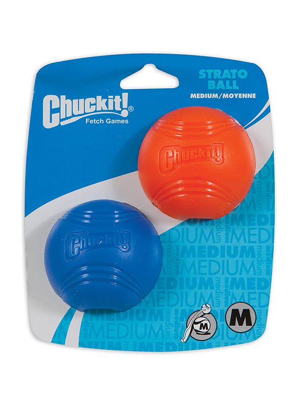 

Chuckit! Strato Ball Dog Toy, 2 x Medium, Blue/Orange