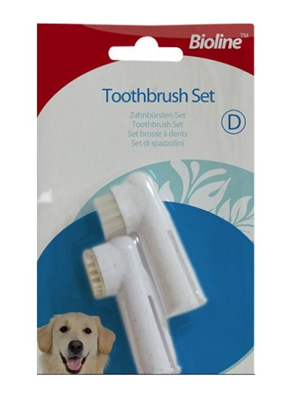 

Bioline Small Dog Toothbrush Set, 2 Pieces, White