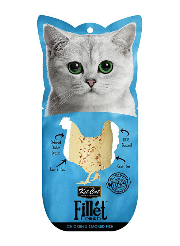 

Kit Cat Low Fat Fillet Cat Treats with Chicken & Smoked Fish, 30g