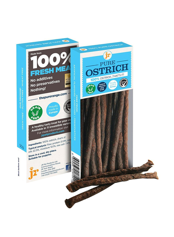 

Jr Pure Hypoallergenic Low Fat Pure Ostrich Sticks Dog Dry Food, 50g