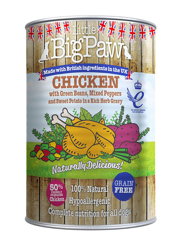 

Little Bigpaw Hypoallergenic Chicken with Green Beans, Mixed Peppers & Sweet Potato Dog Wet Food, 390g