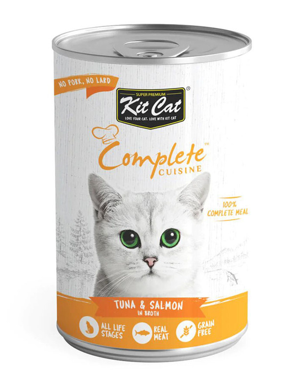 

Kit Cat Complete Cuisine Wet Cat Food with Tuna & Salmon in Broth, 150g