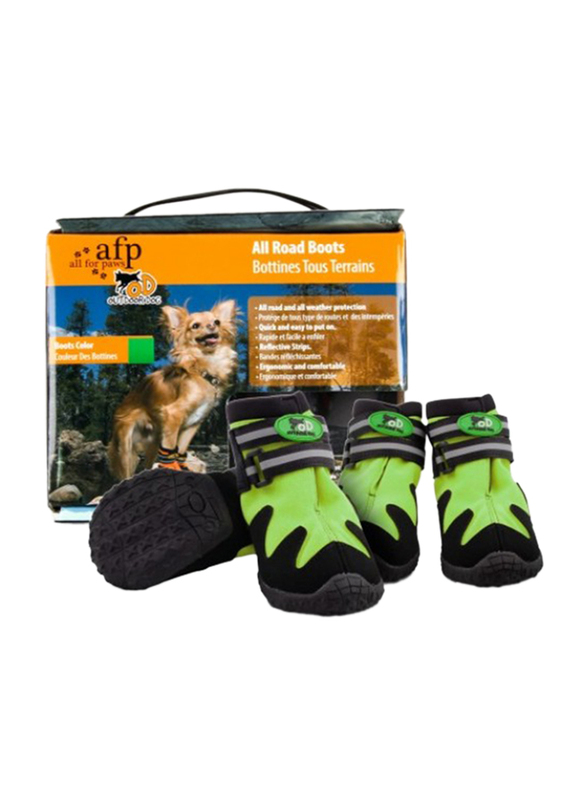 

All For Paws Reflective All Terrain Dogs Boots, Extra Small, Black/Green