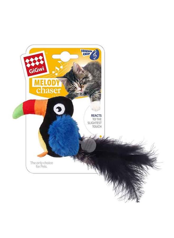 

Gigwi Melody Chaser Toucan Plush Cat Toy with Sound Chip, Multicolour