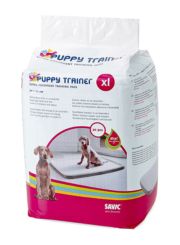 

Savic Puppy Trainer Super Absorbent Pet Pads, X-Large, 30 Pieces, White