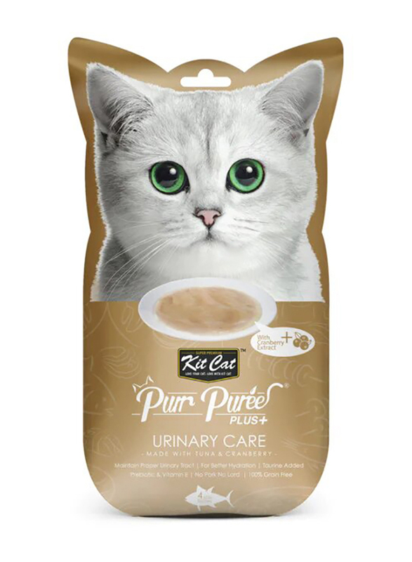 

Kit Cat Purr Puree Cat Treats with Tuna & Cranberry, 4 x 15g