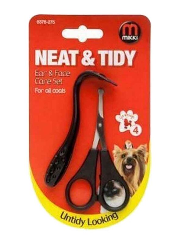 

Mikki Neat & Tidy Scissors and Comb Set for Dogs & Cats, One Size, Black