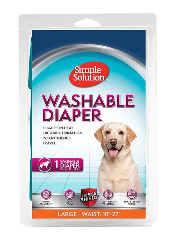 

Simple Solution Washable Female Dog Diaper, Large, Blue