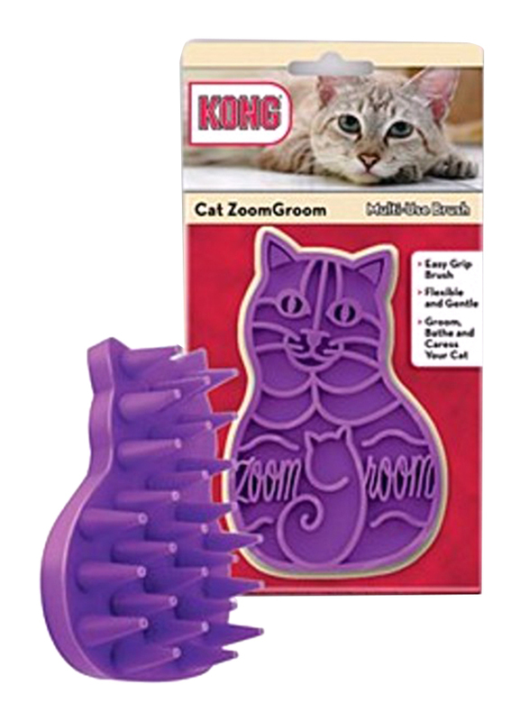 

Kong ZoomGroom Rubber Cat Brush, Purple