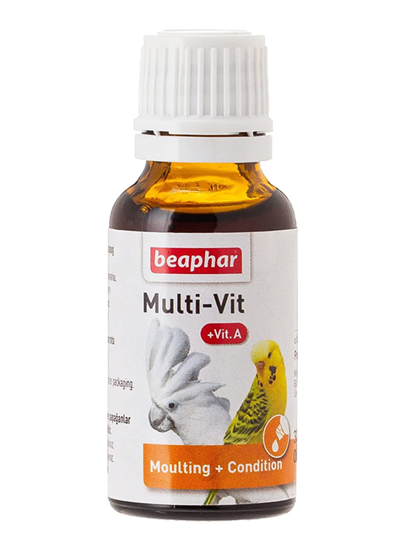 

Beaphar Moulting & Conditioning Multi-Vitamins for Parrots & Parakeets, 20ml, White