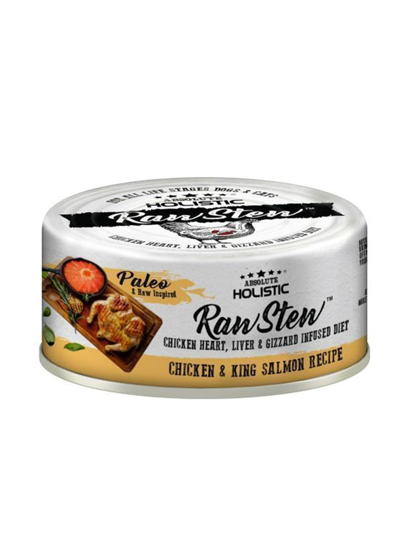

Absolute Holistic Raw Stew Chicken & King Salmon Recipe Wet Cat & Dog Food, 80g